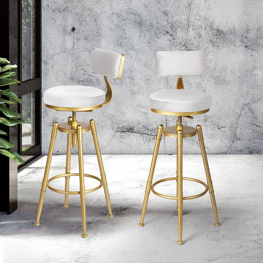 Levede 4x Bar Stools Swivel Kitchen Bar Chair White-2065254250971271174