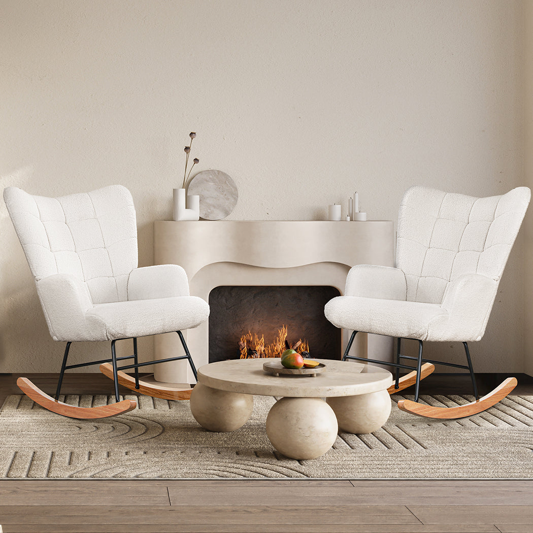 Levede Fleece Rocking Chair-2065254414955974662