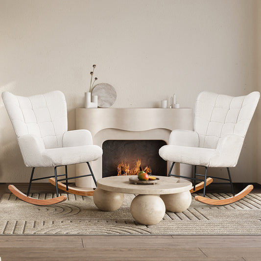 Levede Fleece Rocking Chair-2065254414955974662