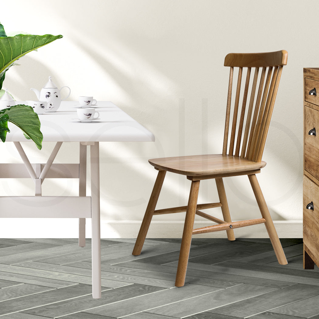 Levede 2x Dining Chairs Kitchen Windor Oak-2065254608141422598