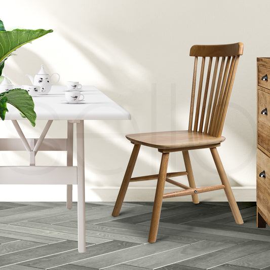 Levede 2x Dining Chairs Kitchen Windor Oak-2065254608141422598
