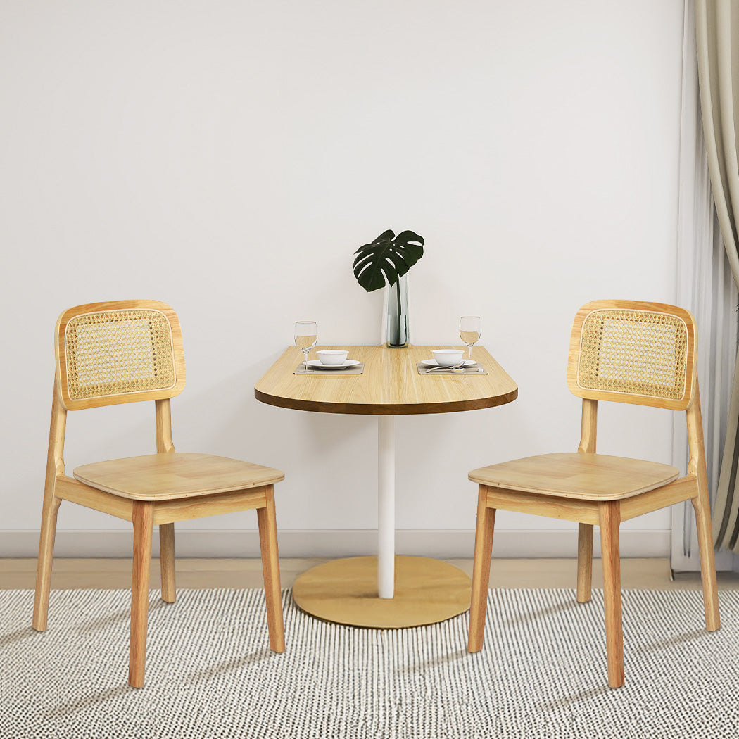 Levede 2x Rattan Dining Chair Wooden Kitchen Chair-1910112274102751238