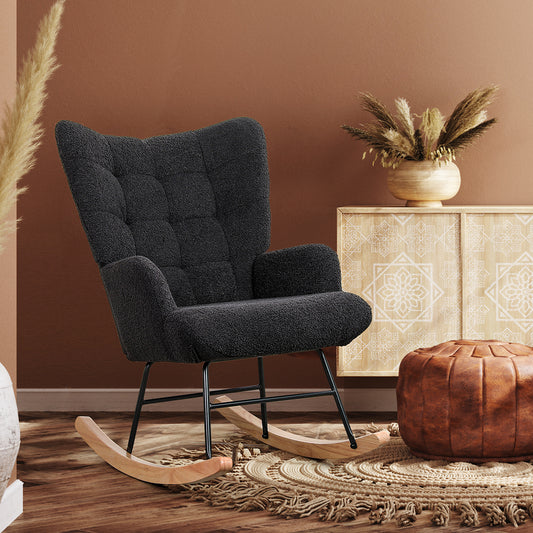 Levede Fleece Rocking Chair-2065254415224410118