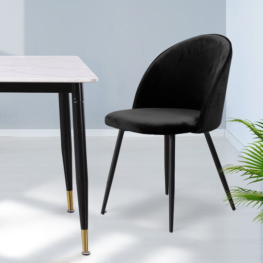 Levede 2x Dining Chairs Kitchen Cafe Black-2065254608330166278