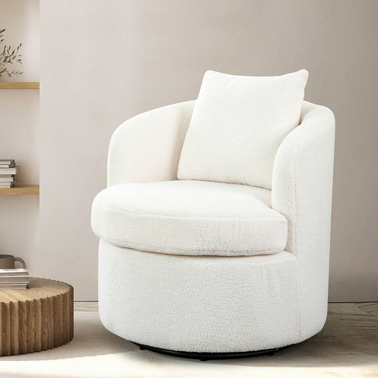 Levede Fleece Swivel Chair-2065254415488651270