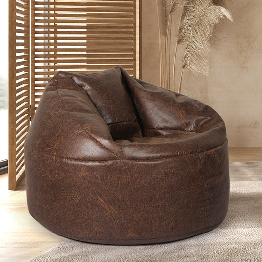Marlow Bean Bag Chair Cover PU Couch Brown-2029387279700725766