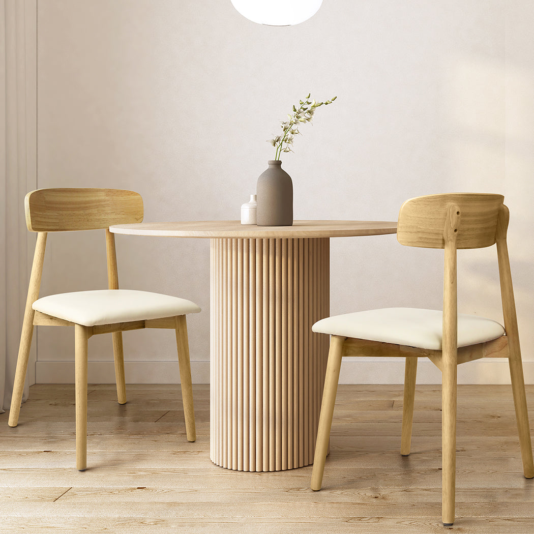 Levede 2x Dining Chairs Kitchen Chair Natural-2065254618316804103