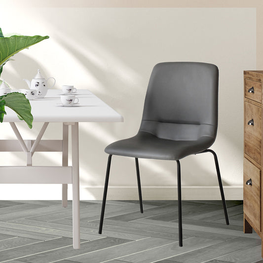 Levede Stackable Dining Chairs Kitchen Grey-2065254614567096327