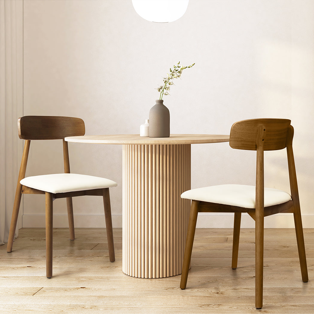 Levede 2x Dining Chairs Kitchen Chair Walnut-2029387286411612167