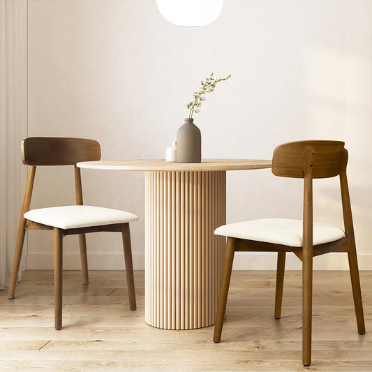Levede 2x Dining Chairs Kitchen Chair Walnut-2029387286411612167