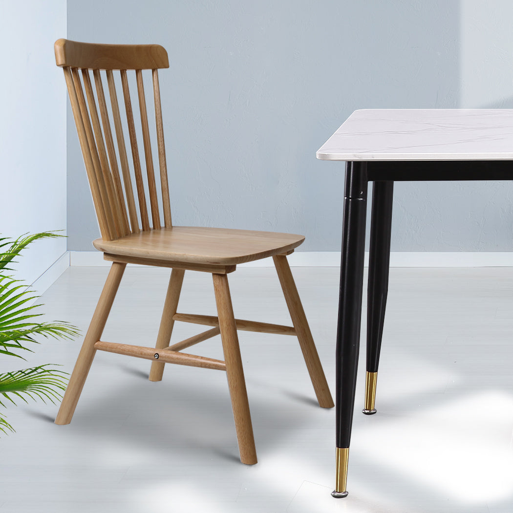 Levede 2x Dining Chairs Kitchen Windor Oak-2065254608141422599
