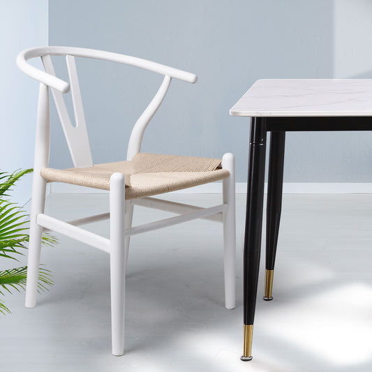 Levede 2x Dining Chairs Wooden Hans White-2065254609454239747