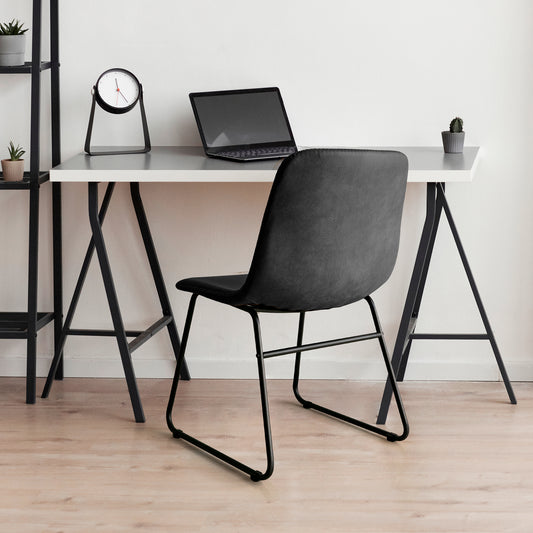Levede 2x Dining Chairs Kitchen Table Black-2065254617742184455