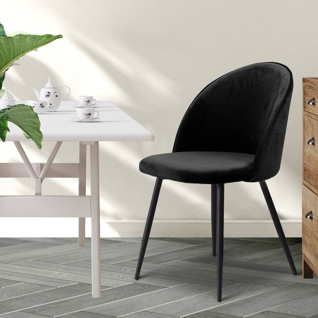 Levede 2x Dining Chairs Kitchen Cafe Black-2065254608330166279