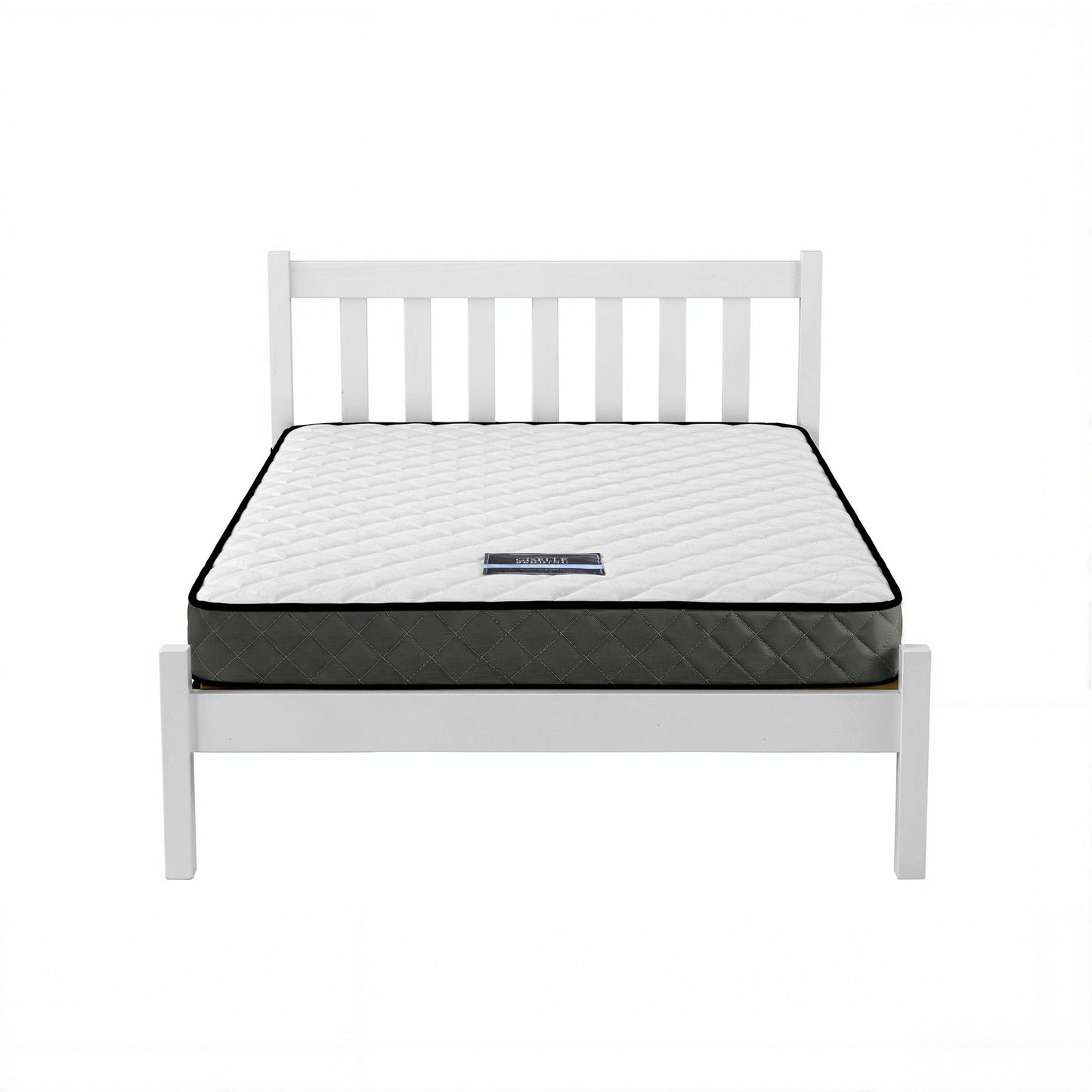 Giselle Single Bed Set – Solid Pine Frame with 16cm Mattress, White