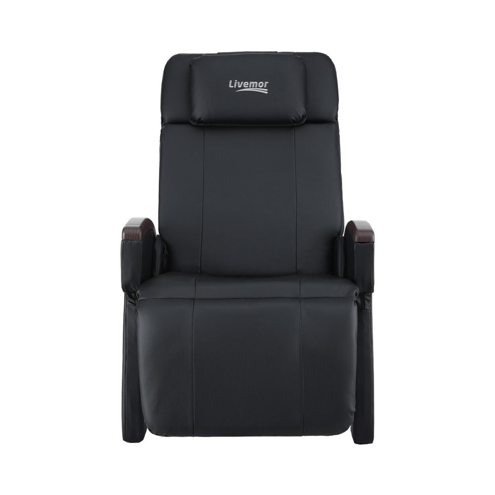 Aria Massage Chair – Electric Recliner with Heating, Black PU Leather