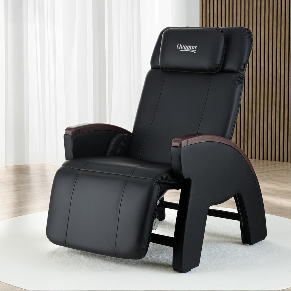Aria Massage Chair – Electric Recliner with Heating, Black PU Leather