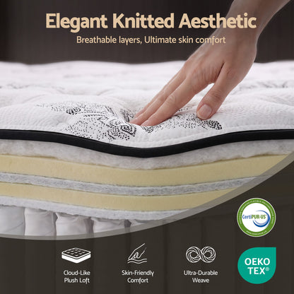Giselle Bedding Euro Top Mattress – 34cm Medium Firm, Queen Size