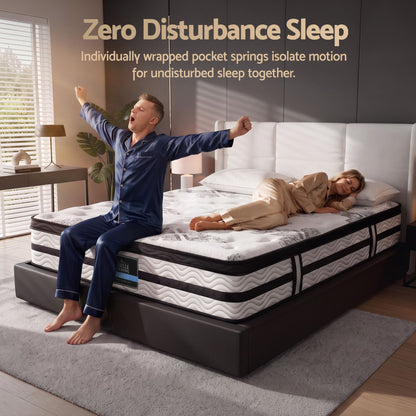 Giselle Bedding Euro Top Mattress – 34cm Medium Firm, Queen Size