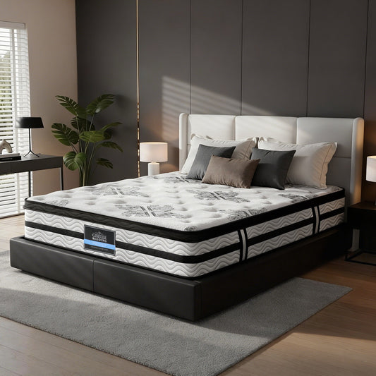 Giselle Bedding Euro Top Mattress – 34cm Medium Firm, Queen Size