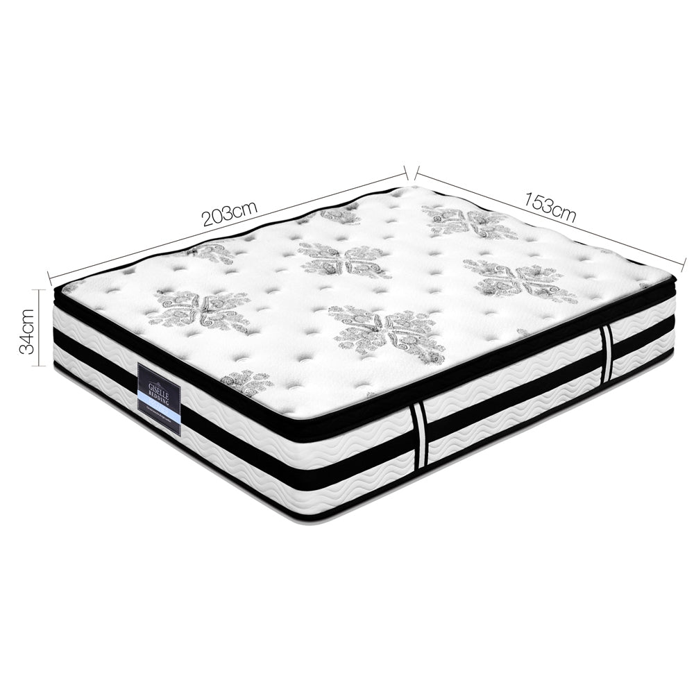 Giselle Bedding Euro Top Mattress – 34cm Medium Firm, Queen Size