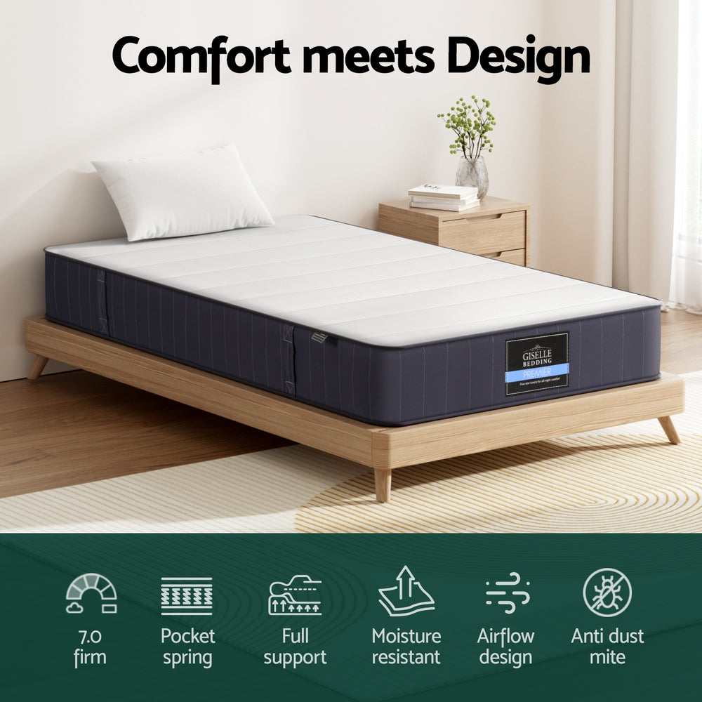 Giselle Mattress – 20cm Pocket Spring, Single Size