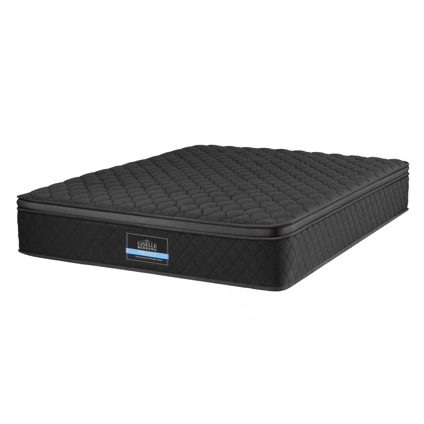 Giselle Bedding Muse Mattress – 34cm Medium Firm, Double, Black Euro Top