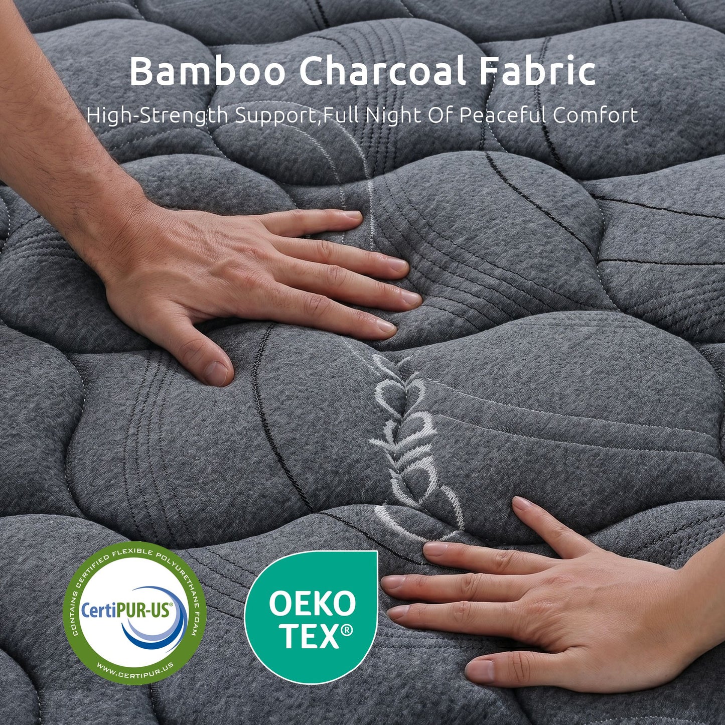 Double Hybrid Mattress – 25cm Pocket Spring with Bamboo Charcoal Fabric and Egg Crate Foam