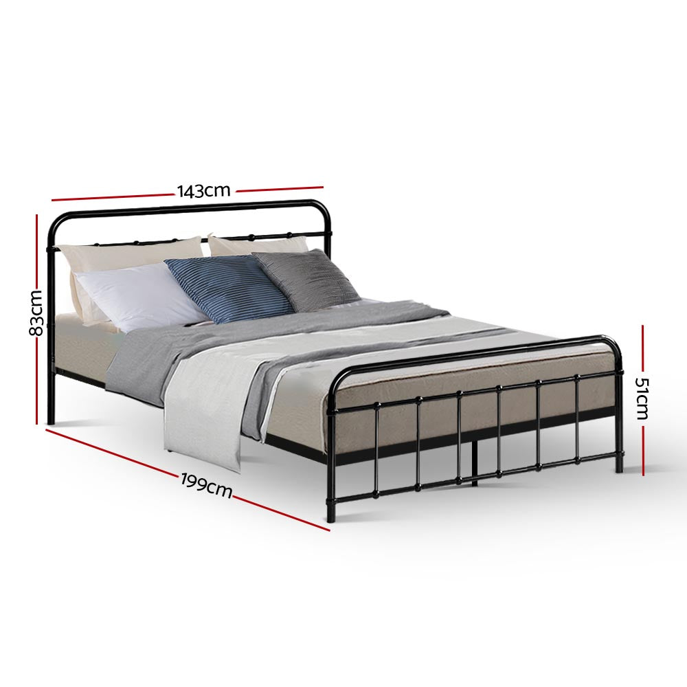 TWSC Bed Frame Metal Bed Frame LEO - Double (Black)