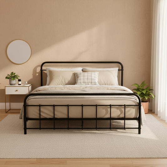 TWSC Bed Frame Metal Bed Frame LEO - Queen (Black)