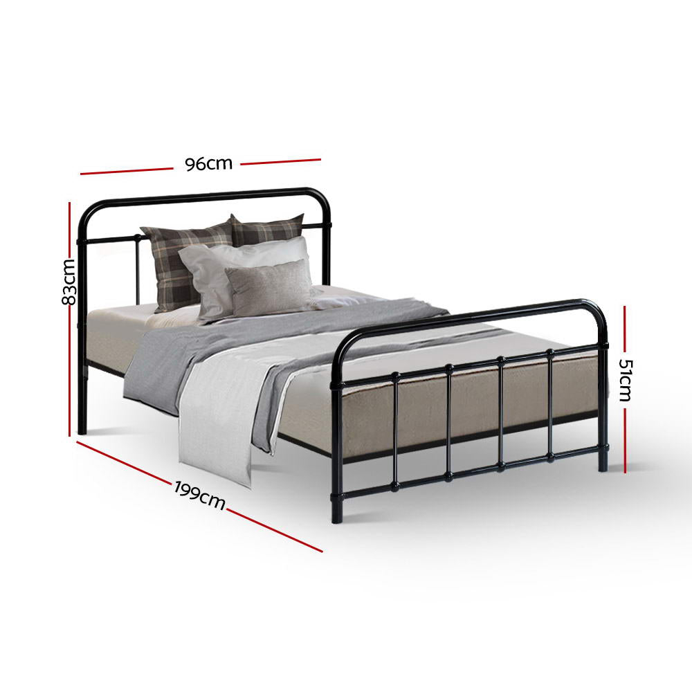 TWSC Bed Frame Metal Bed Frame LEO - Single (Black)