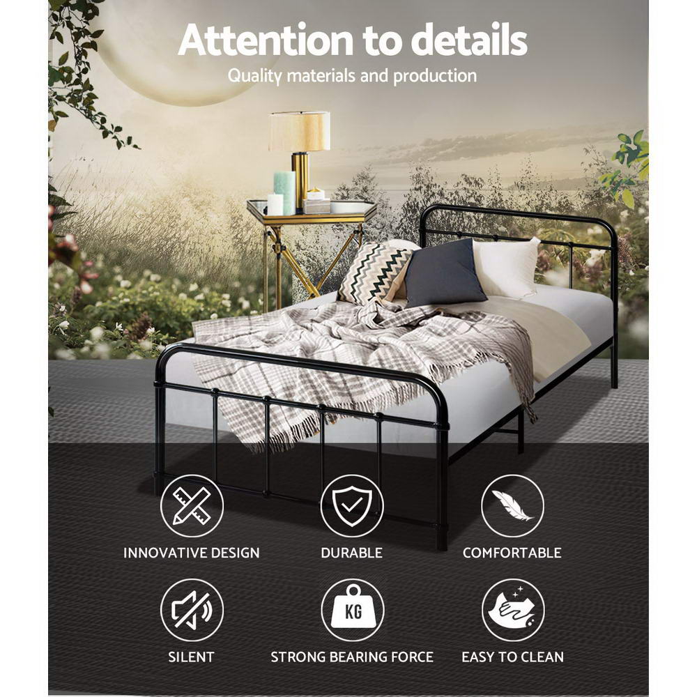 TWSC Bed Frame Metal Bed Frame LEO - Single (Black)