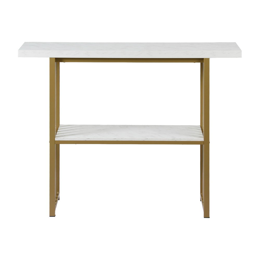 TWSC Console Table Marble Effect White&Gold