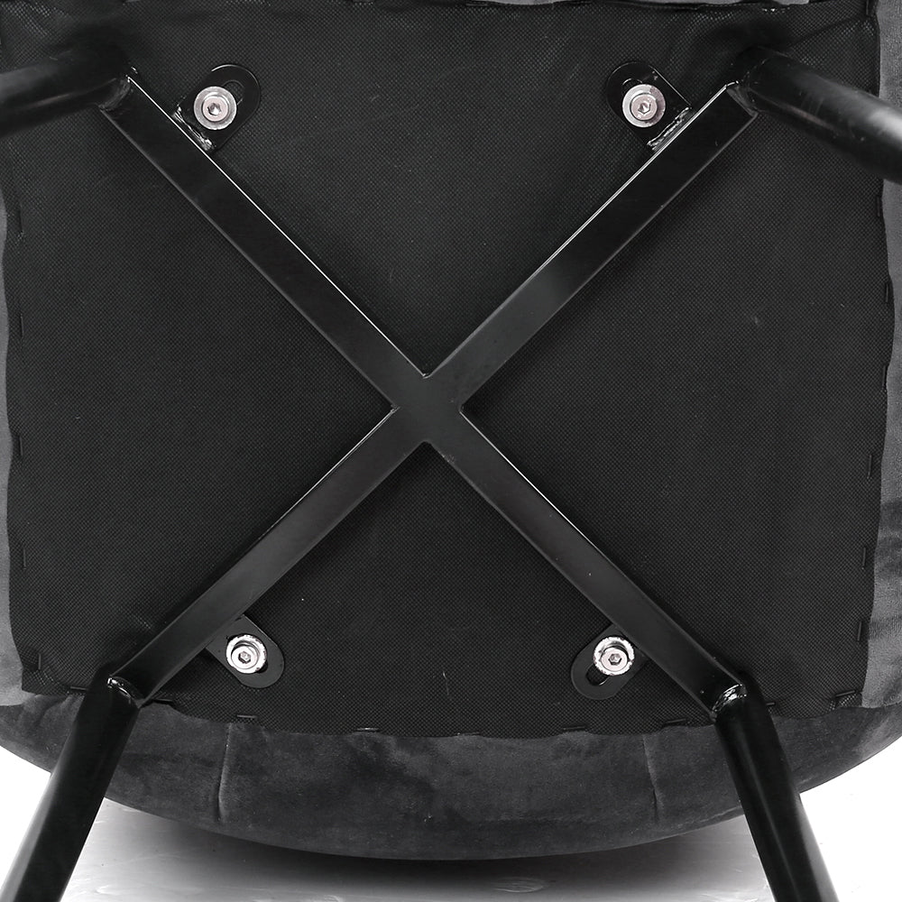 TWSC Dining Chairs Set of 4 Velvet Horizontal Slope Grey