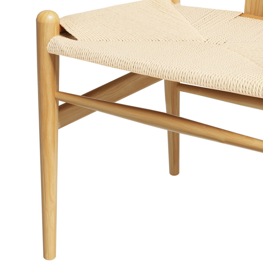TWSC Dining Chair Wooden Rattan Seat Wishbone Back