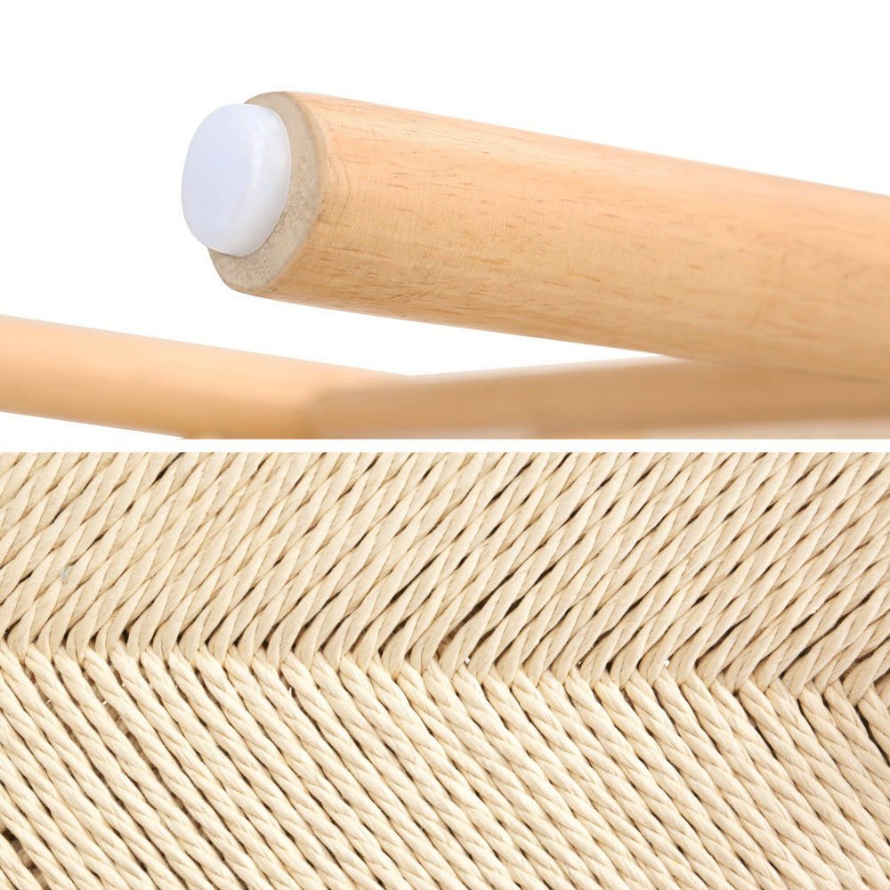 TWSC Dining Chair Wooden Rattan Seat Wishbone Back
