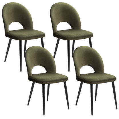 TWSC Dining Chairs Set of 4 Velvet Hollow Green