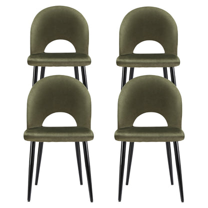 TWSC Dining Chairs Set of 4 Velvet Hollow Green