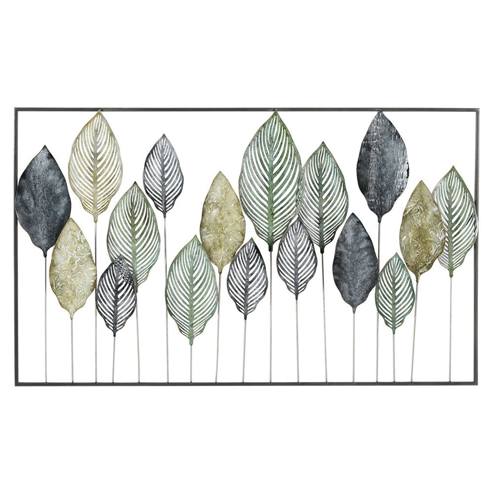 Metal Wall Art Sculpture – Tree of Life Leaf Design, Multicoloured Metal