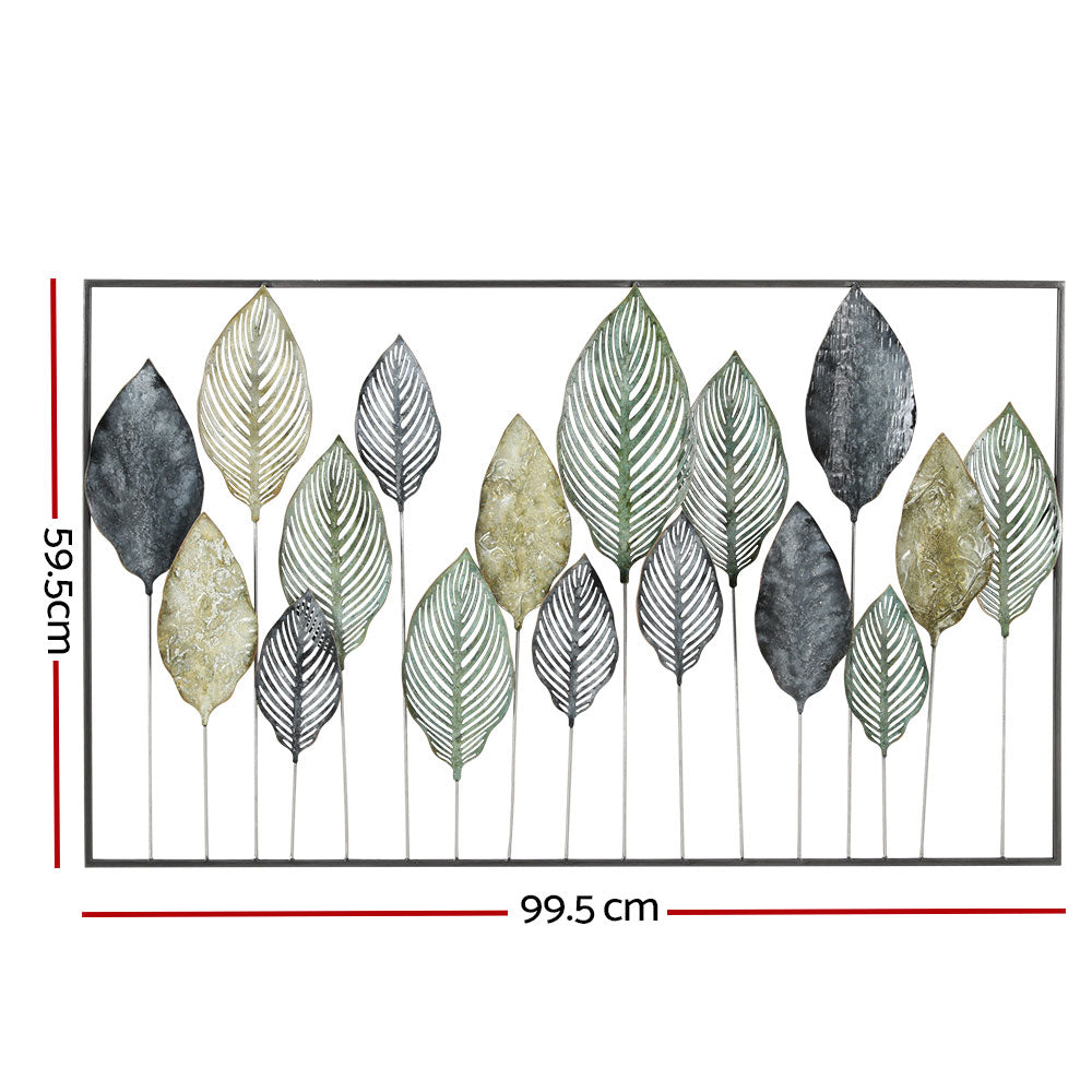 Metal Wall Art Sculpture – Tree of Life Leaf Design, Multicoloured Metal