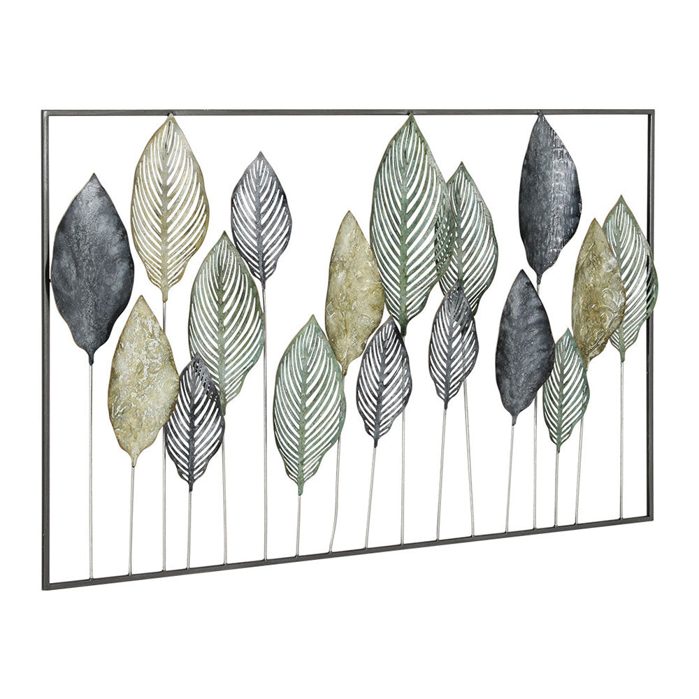 Metal Wall Art Sculpture – Tree of Life Leaf Design, Multicoloured Metal