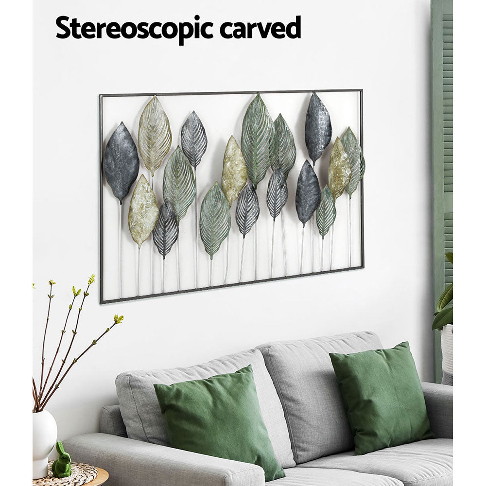 Metal Wall Art Sculpture – Tree of Life Leaf Design, Multicoloured Metal
