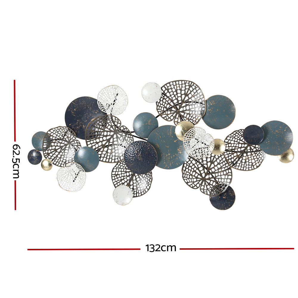 Metal Wall Art Sculpture – Tree Design with Multicoloured Leaves, 132cm