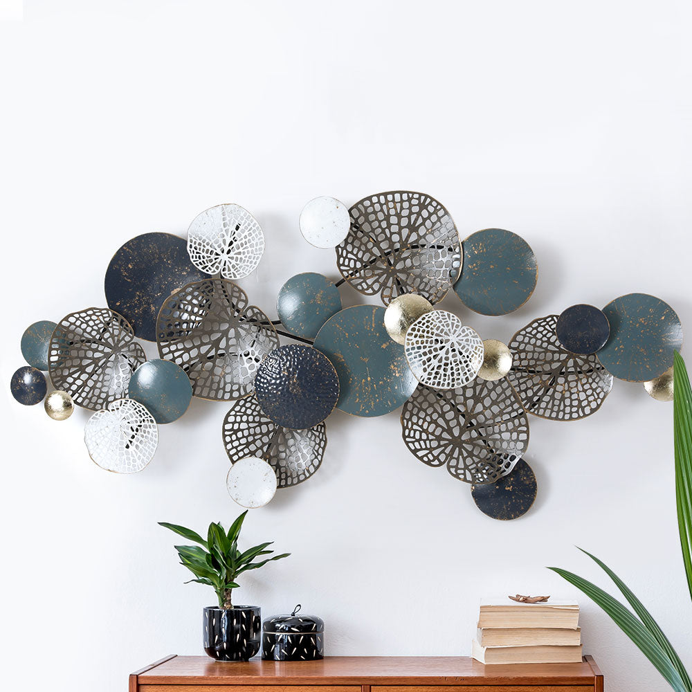 Metal Wall Art Sculpture – Tree Design with Multicoloured Leaves, 132cm