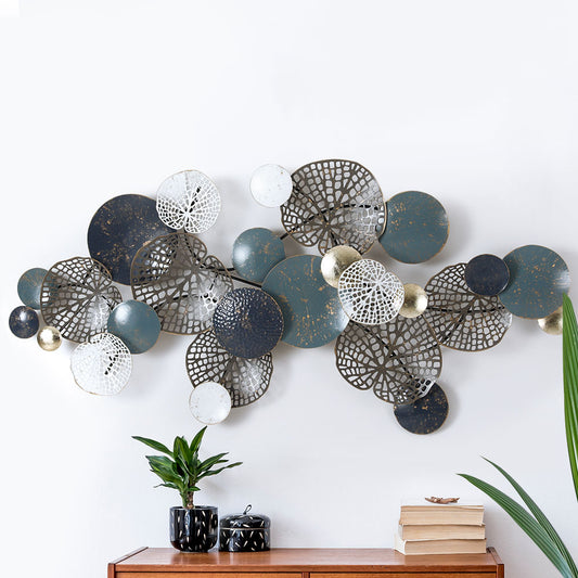 Metal Wall Art Sculpture – Tree Design with Multicoloured Leaves, 132cm