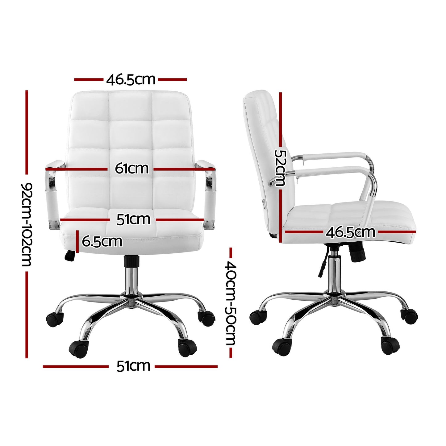 TWSC Office Chair Seat PU Work Computer Desk Chairs