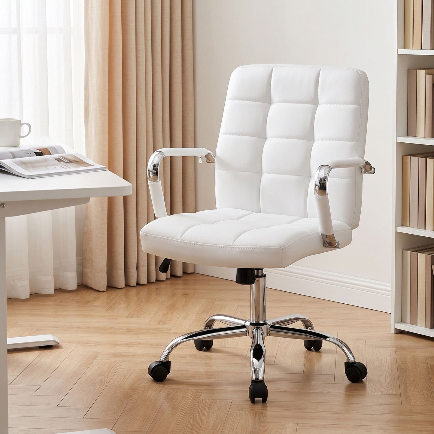 TWSC Office Chair Seat PU Work Computer Desk Chairs