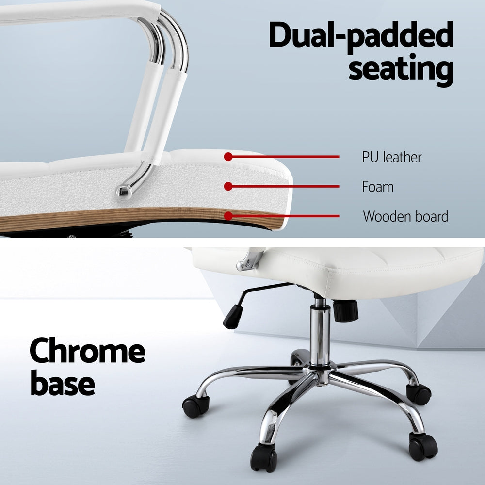 TWSC Office Chair Seat PU Work Computer Desk Chairs