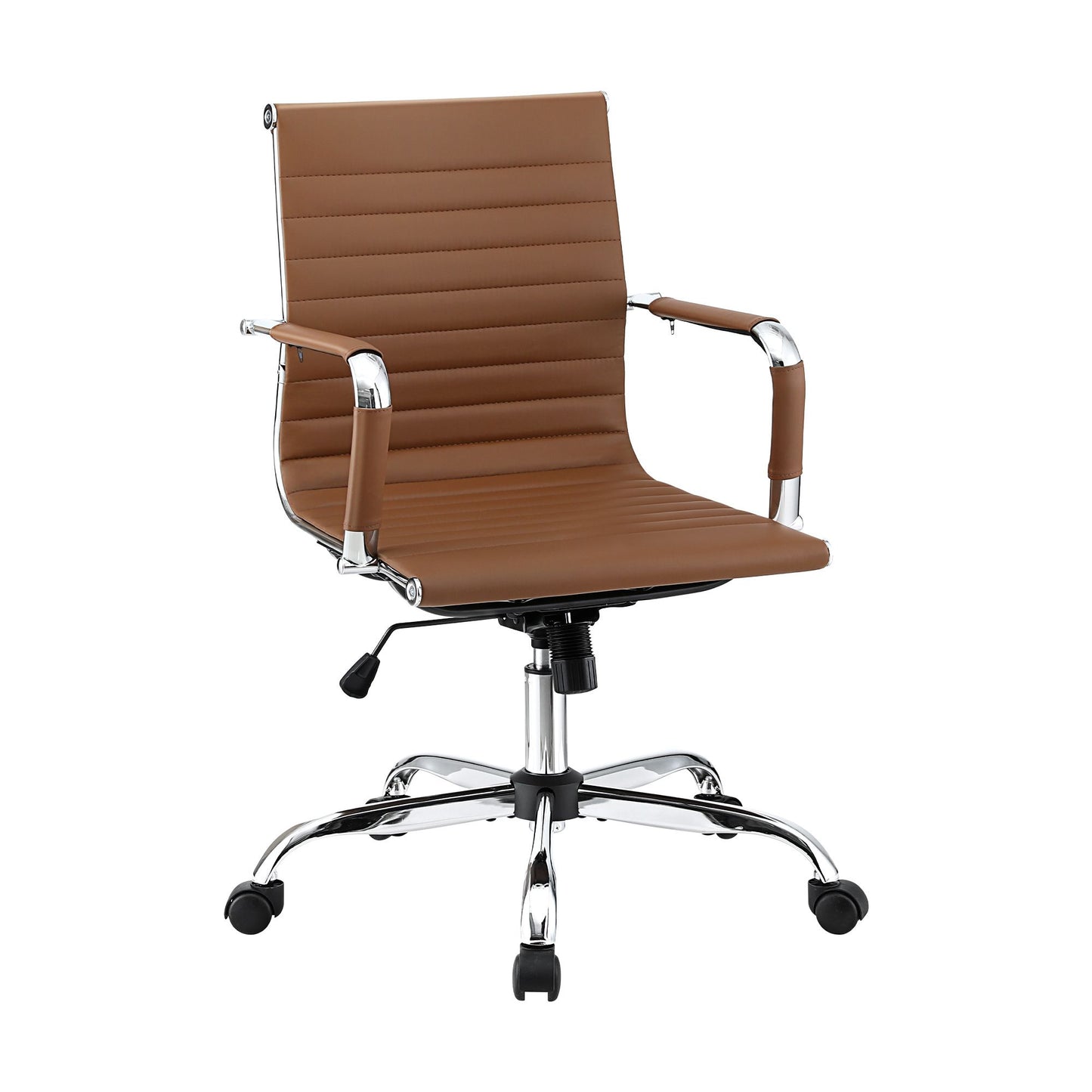 Office Chair – Mid Back PU Leather, Brown
