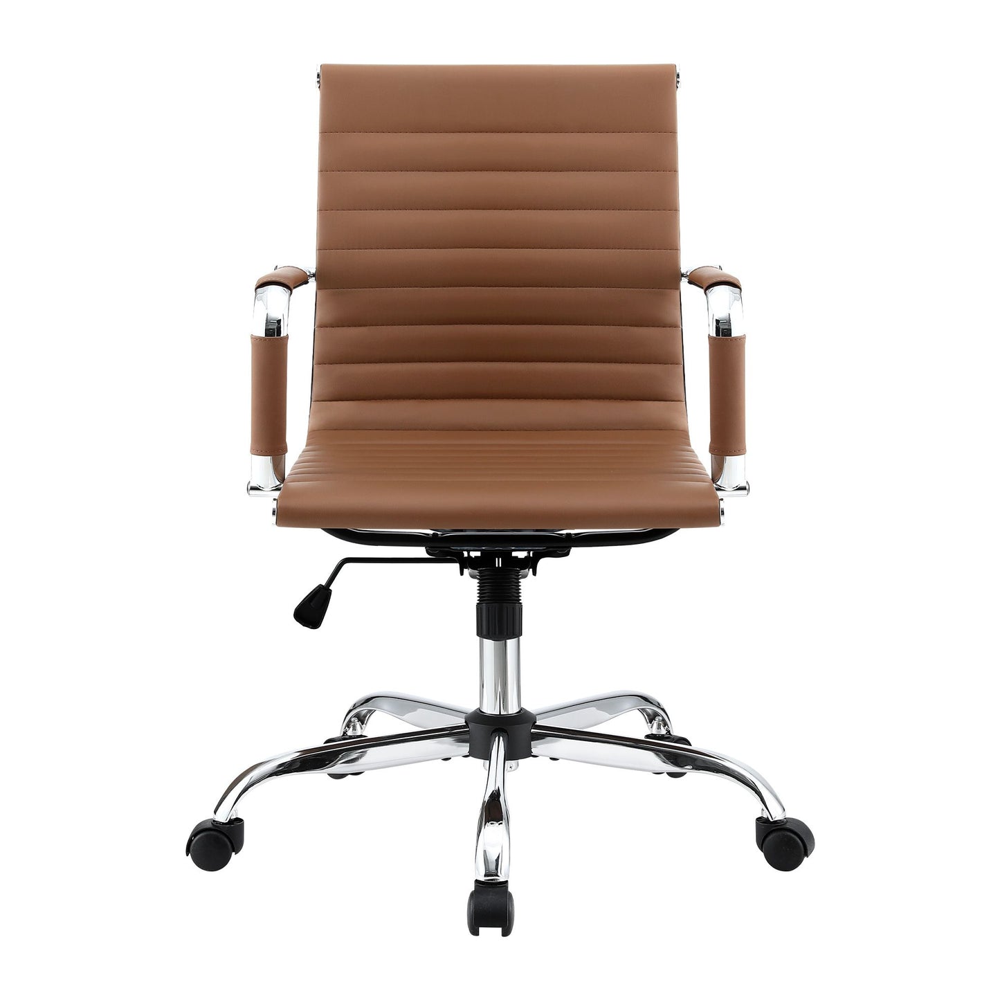 Office Chair – Mid Back PU Leather, Brown